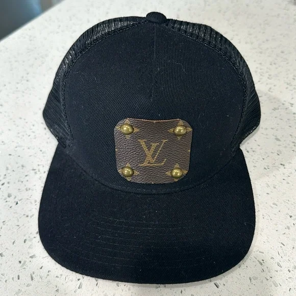 Accessories | Hat With Upcycled Louis Vuitton Patch | Poshmark display picture 1